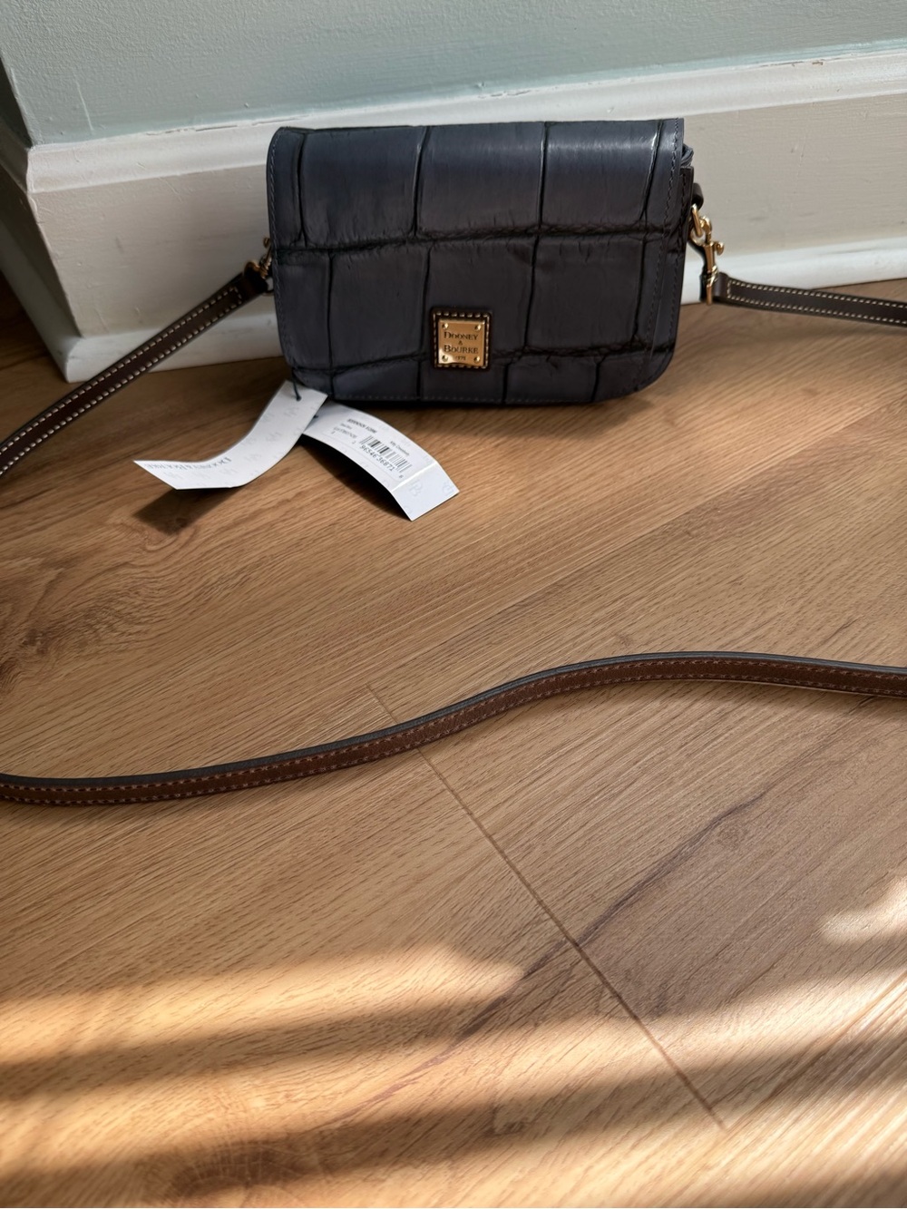 Dooney & Bourke Blue Croc-Embossed Crossbody Bag